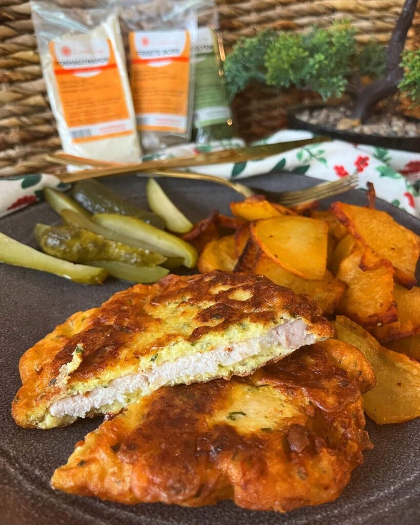 Sajtos-tejfölös karaj fűszeres airfryer chipssel 😍❤️