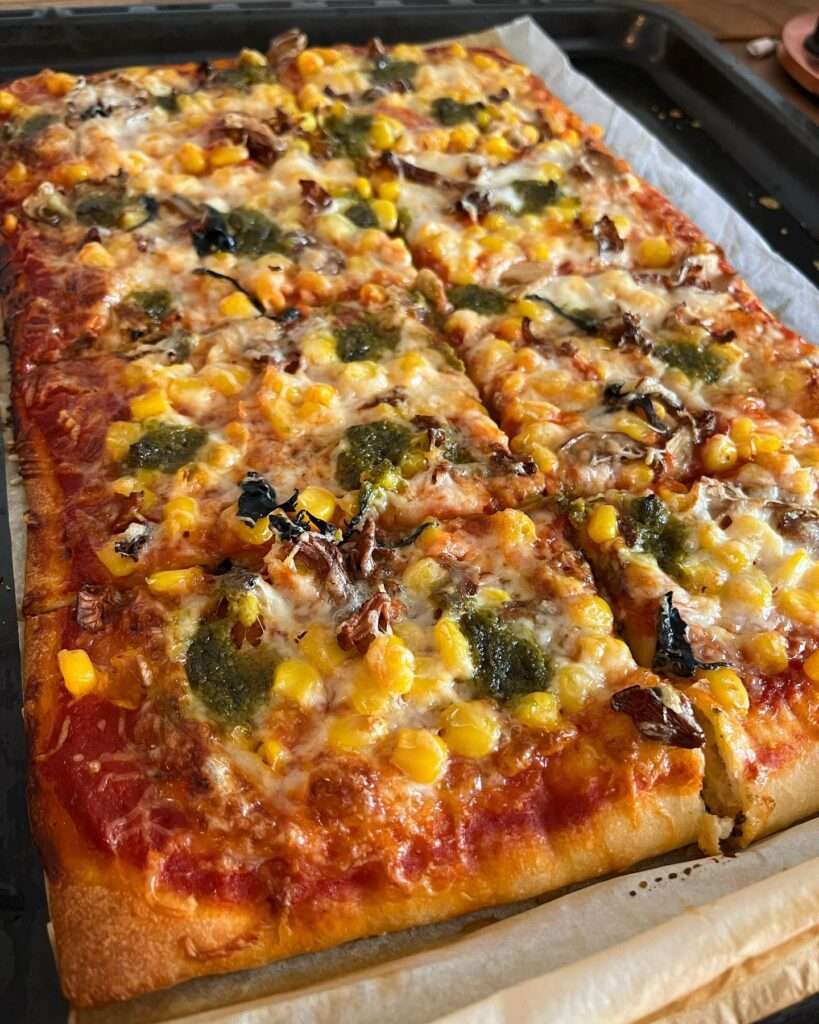 Vega tönköly lisztes tepsis pizza 🍕