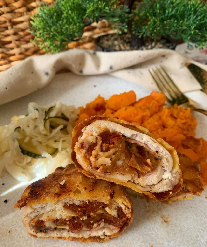 Aszalt paradicsomos csirkemell prosciutto-val és sajttal airfryerben sütve 😍