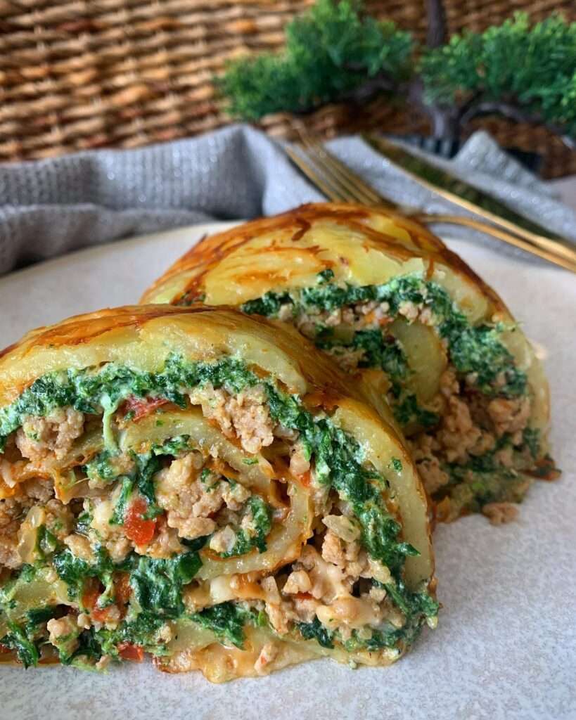 Spenótos-húsos krumplitekercs 😋❤️