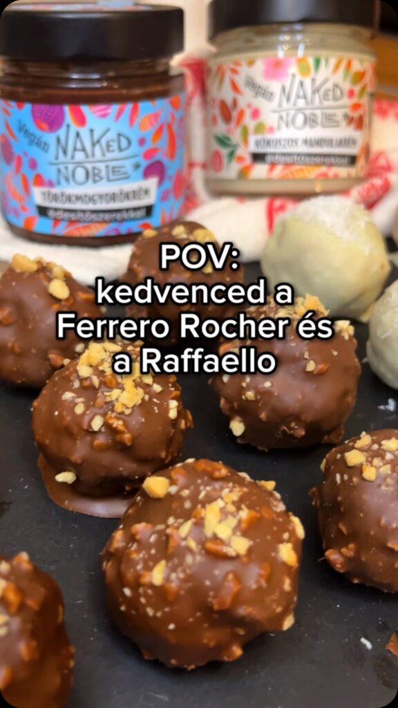 Cukormentes Ferrero Rocher és Raffaello ihlette golyók